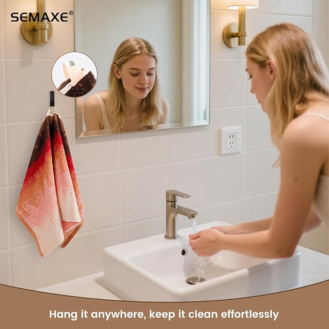 SEMAXE Hand Towels for Bathroom, 100% Cotton Towels