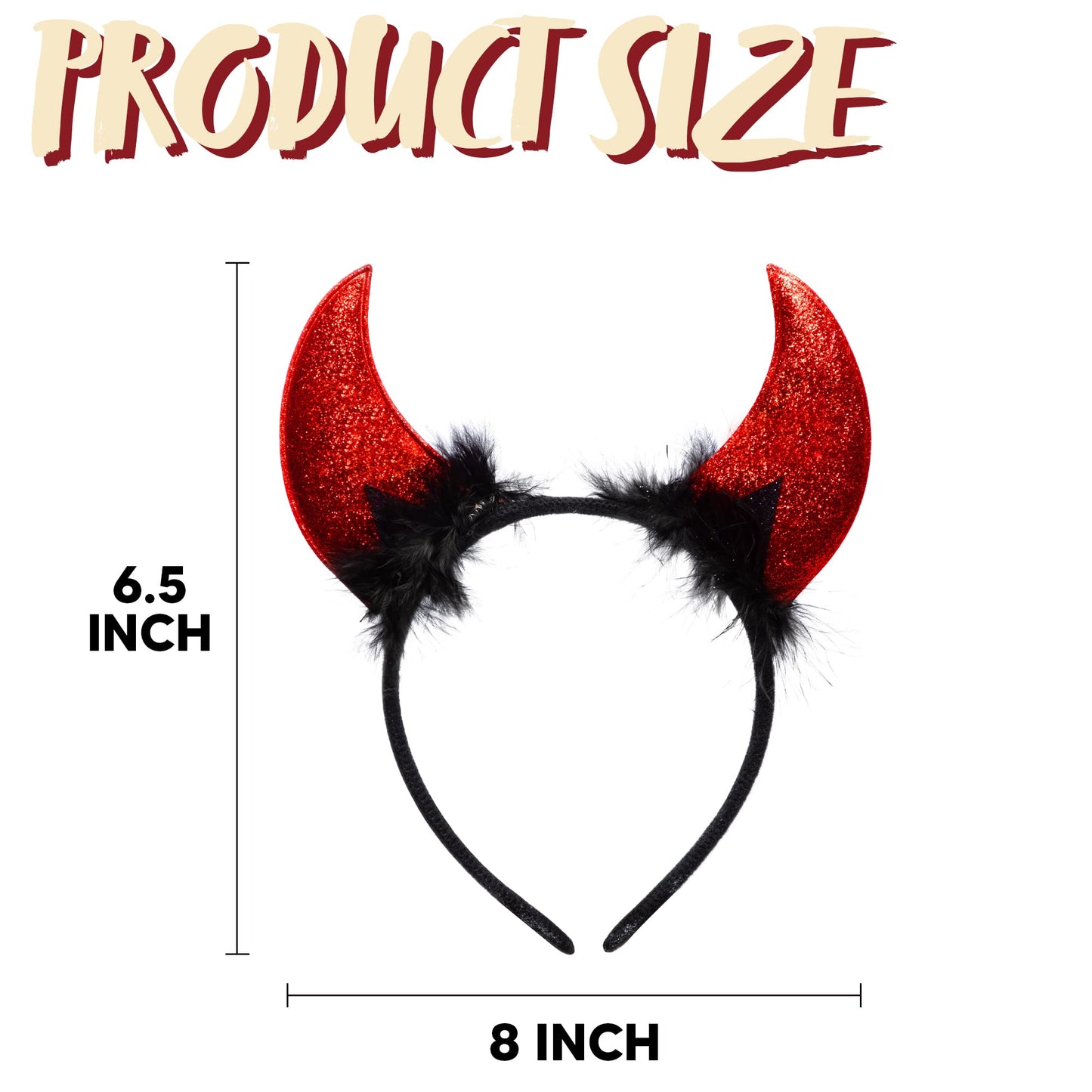 Spooktacular Creations Halloween Devil Horns Headband, Red Demon Headwear Costume Accessories for Kids Girls Women Halloween Party Favors, Cosplay Costume