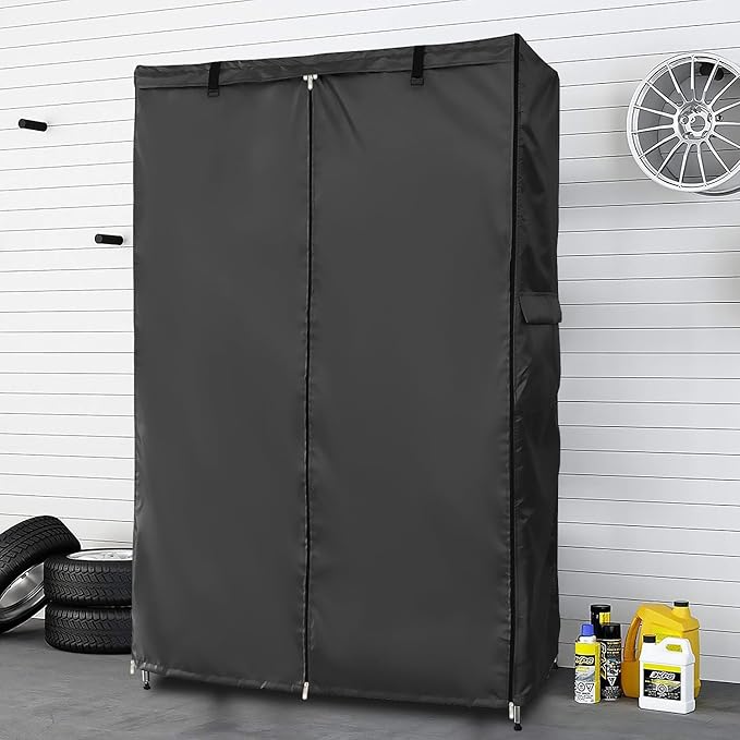 Waterproof Shelf Cover,Outdoor 600D Heavy Duty Dustproof Storage Shelves Cover,36''x18''x62'' Shelf Covers for Wire Shelving with Zippers,Storage Rack Covers with Clear Front