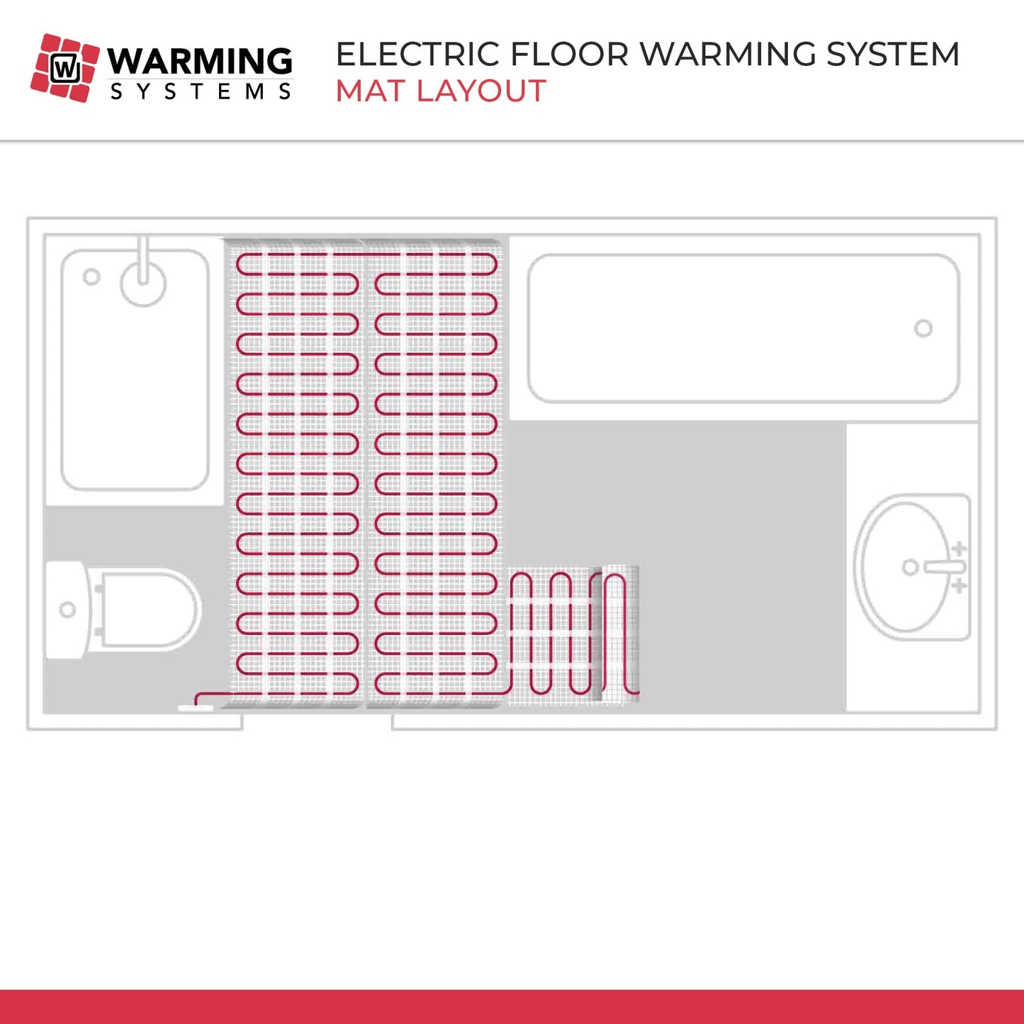 Warming Systems 50 Sqft Electric Radiant Floor Heating Mat – 120V Heated Tile Floor System with Programmable Thermostat (TH115), Floor Sensor, Installation Monitor & 25 Year Warranty, USA Made