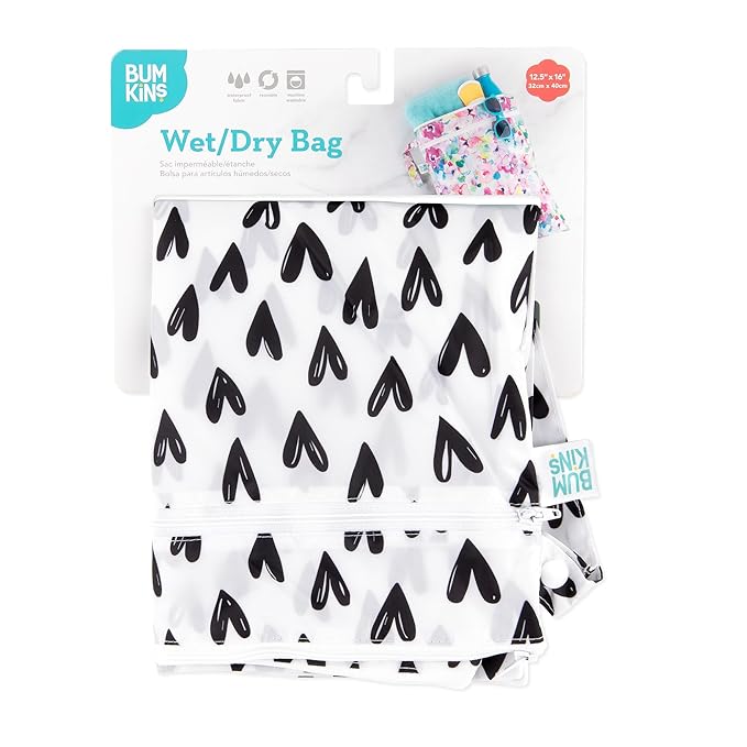 Bumkins Waterproof Wet Dry Bag for Baby, Swim Suit, Cloth Diapers, Pump Parts