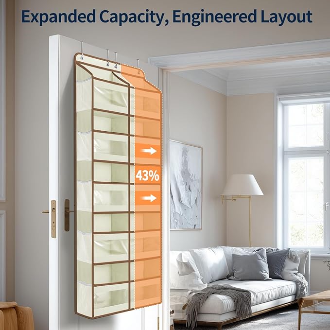 Yecaye 5-Tier Over The Door Organizer Dual-Column, 80lbs Load Over The Door
