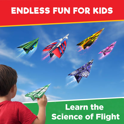 Doctor Jupiter My First Paper Airplane Book Kit for Kids Ages 6+ | Make & Fly 50+ Paper Airplanes with 500+ Stickers |Birthday Gift Ideas for 6-7-8-9-10 Year Old Boys & Girls | Airplane Toy, Craft Kit