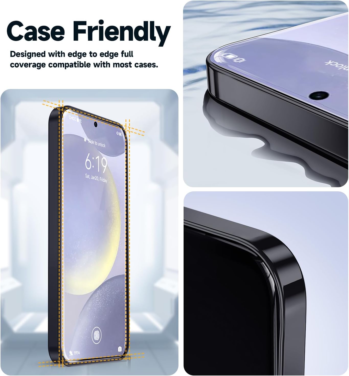 MAGIC JOHN 2 Pack for Samsung Galaxy S24 Plus/ S24+ (6.7 inch) Tempered Glass Screen Protector, Auto Dust-Elimination Installation, Bubble Free, HD Clear, Shock-Resistant