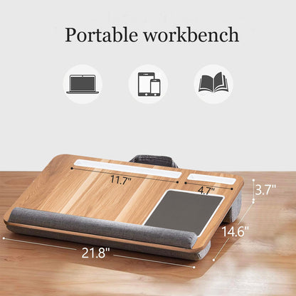 CNFJZFZY Lap Desk for Laptop with Cushion - Portable Lap Desk for Bed & Couch - Gifts for College Girls - Laptop Stand Tray with Mouse Pad - Study Tools & Cooling Pad Included