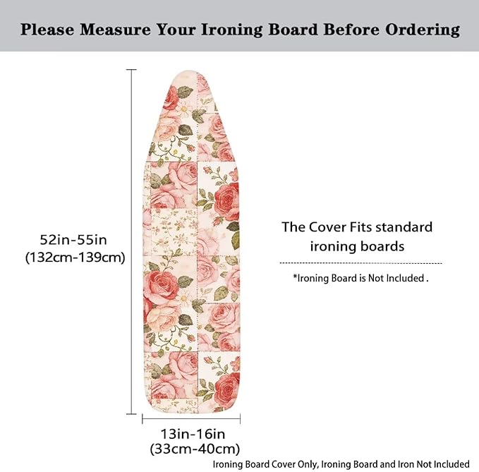 Sprowallow Roses Ironing Board Covers 15x54 Easy Installation Scorch Resistant