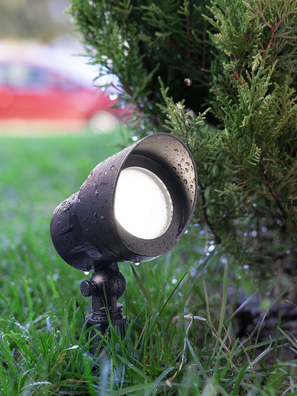 LEONLITE 5CCT Low Voltage LED Landscape Spotlight, Update 1800K2700K3000K4000K5000K Selectable, 5W 12V Pathway Lights Outdoor, CRI90, Aluminum Spot Lights for Garden, ETL, IP65 Waterproof, Pack of 4