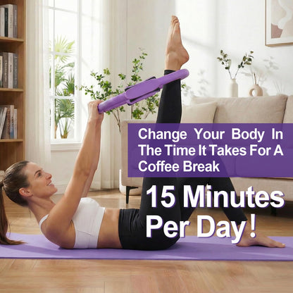 ElaraFit Home Pilates Ring and Ball Set for Women with 5 Resistance Bands 13 inch Magic Circle Workout Starter Kit for Beginners Full Body Toning 15 Min Daily Routine,Purple Mix