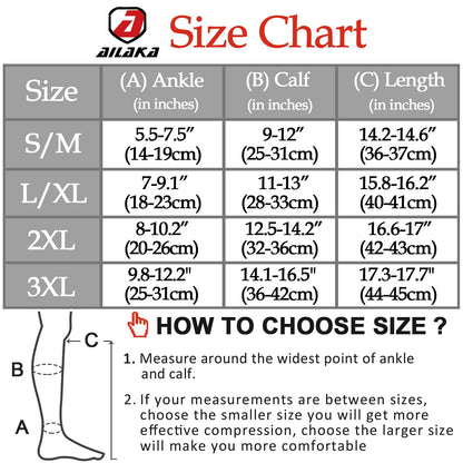 Ailaka Zipper 15-20 mmHg Compression Socks for Women Men, Knee High Open Toe Support Graduated Medical Varicose Veins Hosiery for Edema, Swollen, Pregnancy, Recovery (1 Pair)