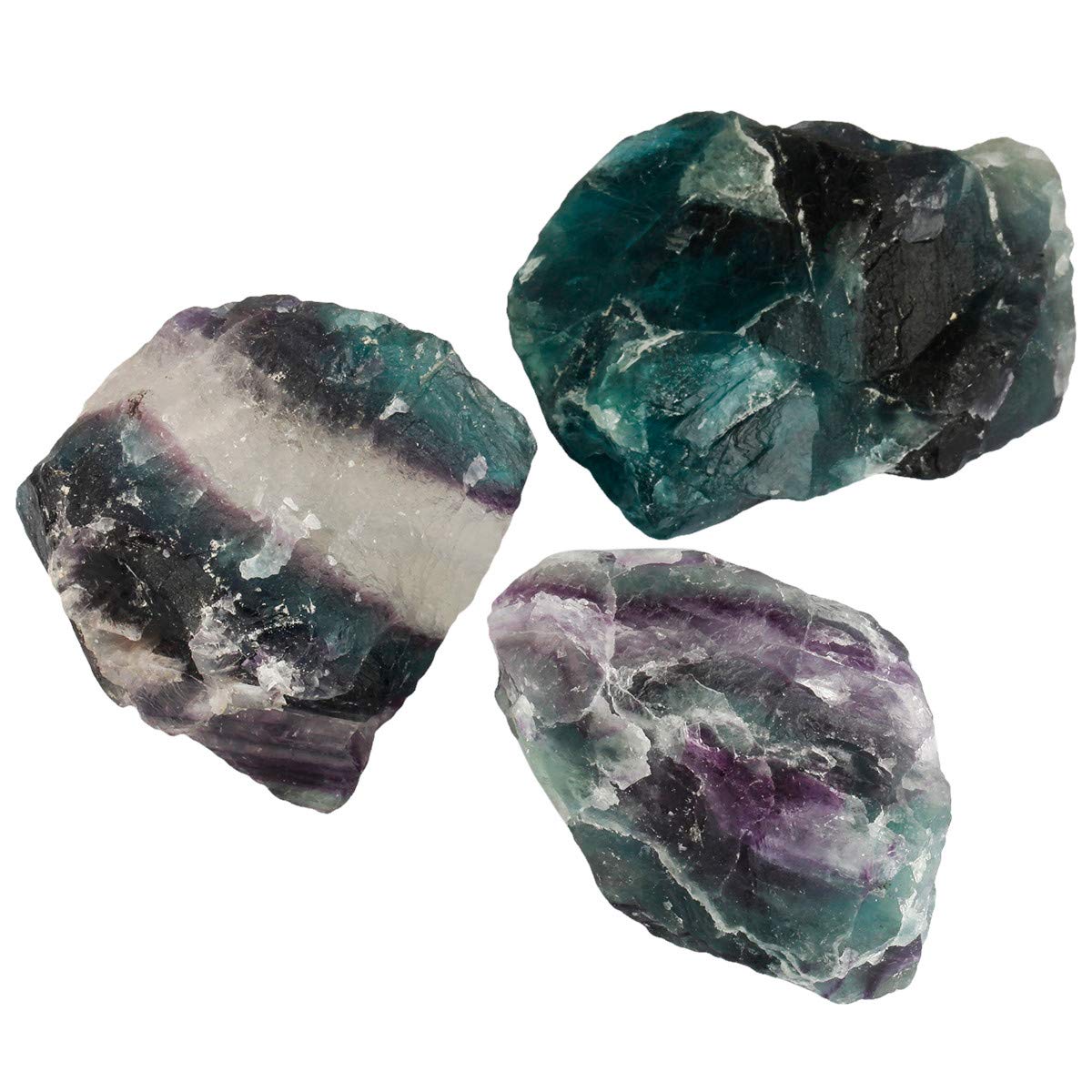 mookaitedecor Natural Raw Green & Purple Fluorite Crystal Stone Mineral Specimen Gemstone for Reiki Healing Home Decoration(0.37-0.7lb)