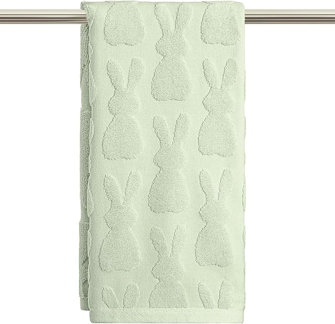 Artoid Mode 1 Pc Light Green 3D Rabbit Jacquard Easter Hand Towels