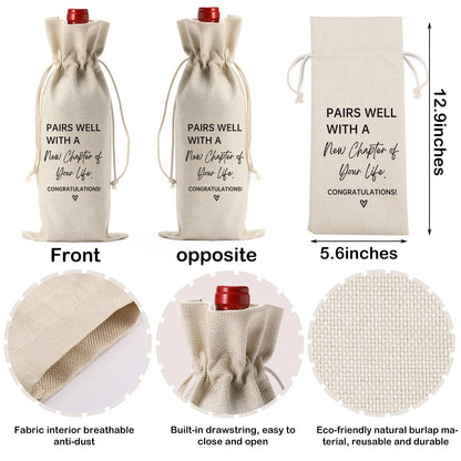 New Chapter Wine Bag Glass Set Farewell Gifts for coworkers Going Away Gift for Friends New Beginning New Business Owner Gifts New Job Gifts for Coworker Boss Graduation Gifts 2025