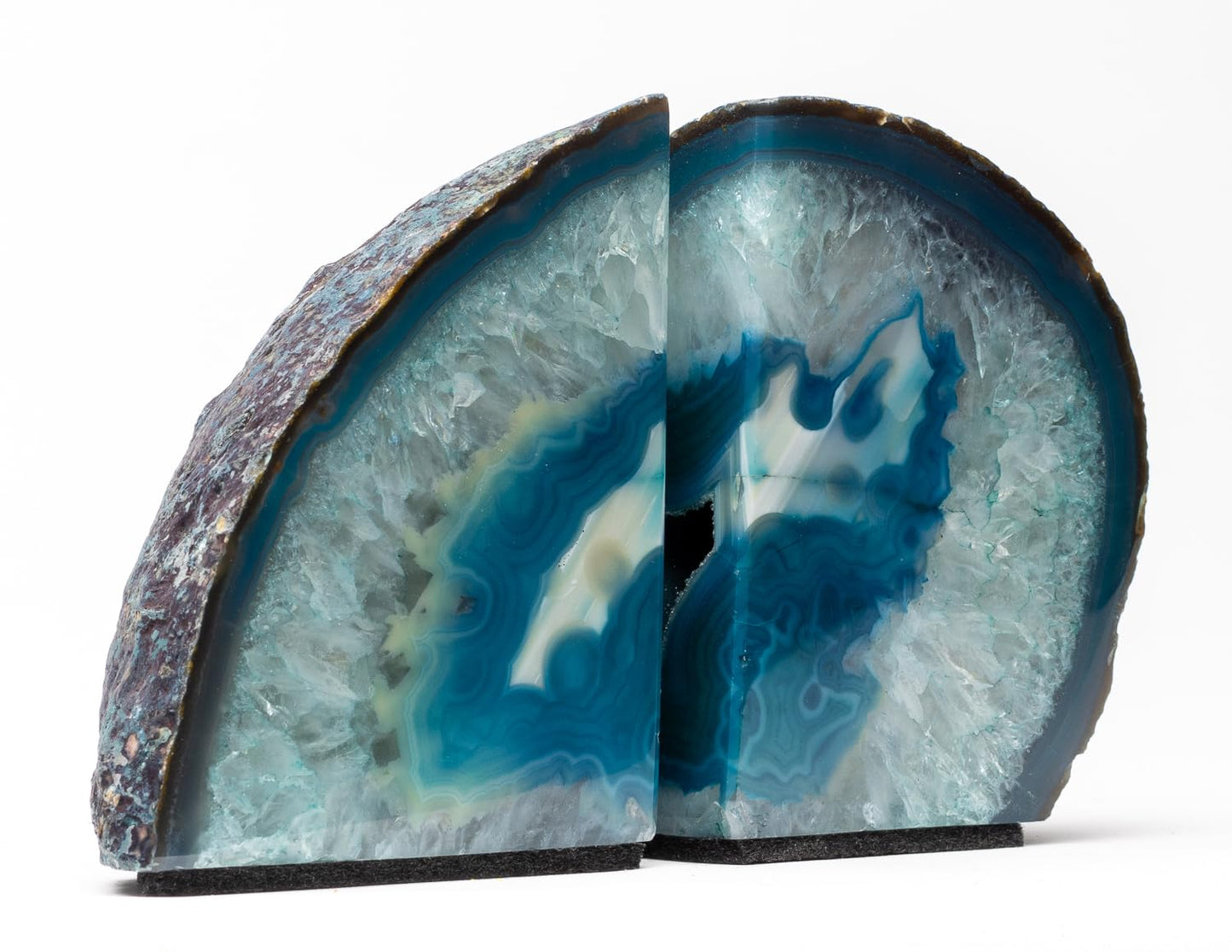 DesertUSA Agate Bookends, Home Décor (3.5-6 lbs, Teal)