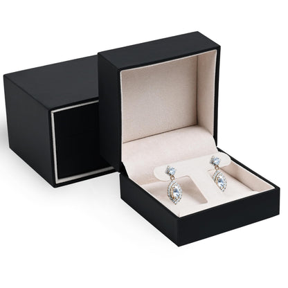 ALLUREPACK Ultra Smooth Soft Touch T-Style Earring Box for Women & Girls - Earing Case Ideal for Hanging Earrings, Small Hoops - Jewelry box with Sleeve and Suede Interior - Earring Gift Box