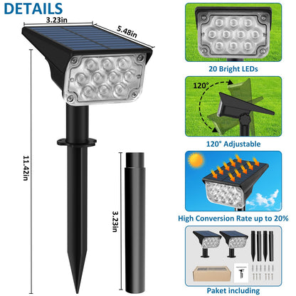 T-SUNUS Halloween Green Solar Spot Lights Outdoor, Landscape Spotlights 2 Modes Dusk to Dawn Waterproof IP65 for Accent Uplighting Christmas Tree St. Patrick's Day Yard Statue Graveyard Driveway Flag