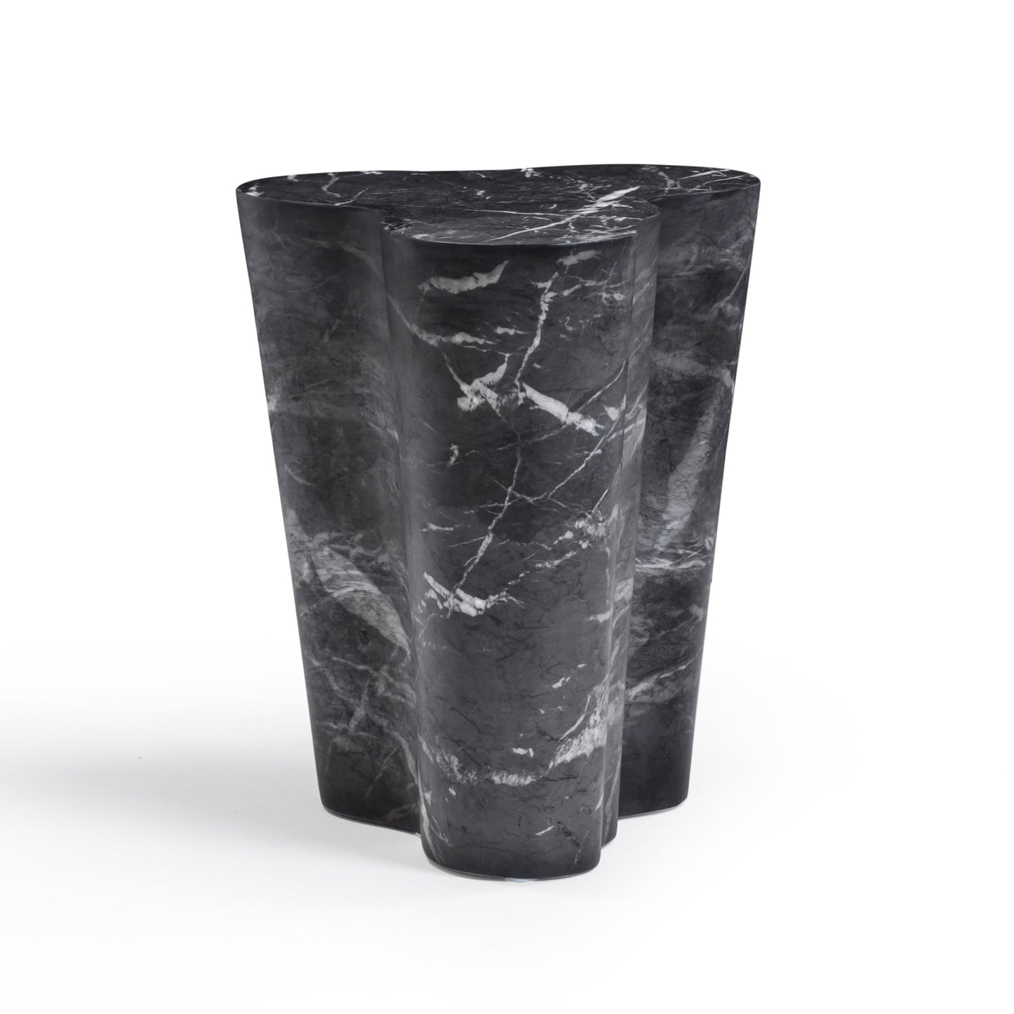Tov Furniture Slab Black Marble Concrete Indoor/Outdoor Side Table