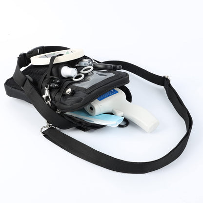 Nurse Organizer Belt 2 Sided -12 Pocket Waist bag Pouch Case for Medical Scissors Care Kit Tool (Black)