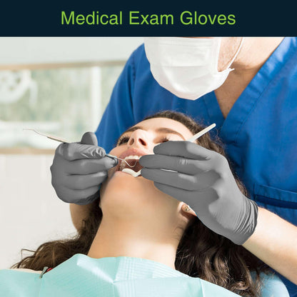 FifthPulse Cool Gray Nitrile Disposable Gloves X Small, 100 Count - Latex Free food Safe Cleaning and Cooking Gloves X Small, Surgical Grade Medical Exam Gloves