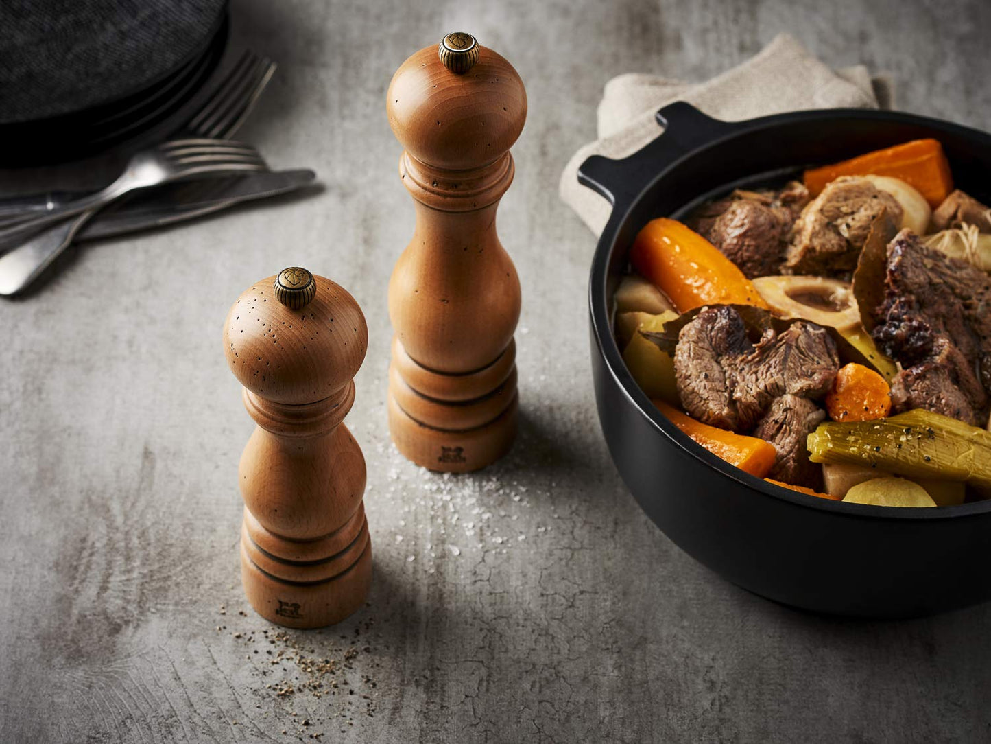 Peugeot Bistro Chef Salt Mill, 10cm/4", Stainless Steel