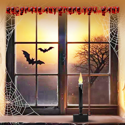 FESTIA Thanksgiving Decorations Black LED Dripping Wax Flameless Candle– 10.6" Candlestick with Timer, Battery Operated, Elegant Fall Décor for Table, Mantel & Window