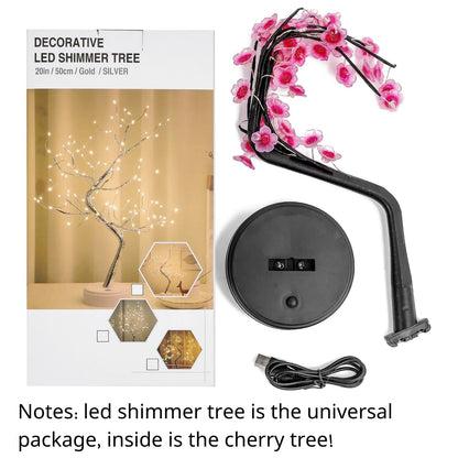 Cherry Blossom Tree Lamp, 18inch 36 Led Bonsai Tree Lights, Battery/USB Operated Japanese Decor Night Lights for Christmas Indoor Decorations Bedroom Home Gift Idea,Warm White