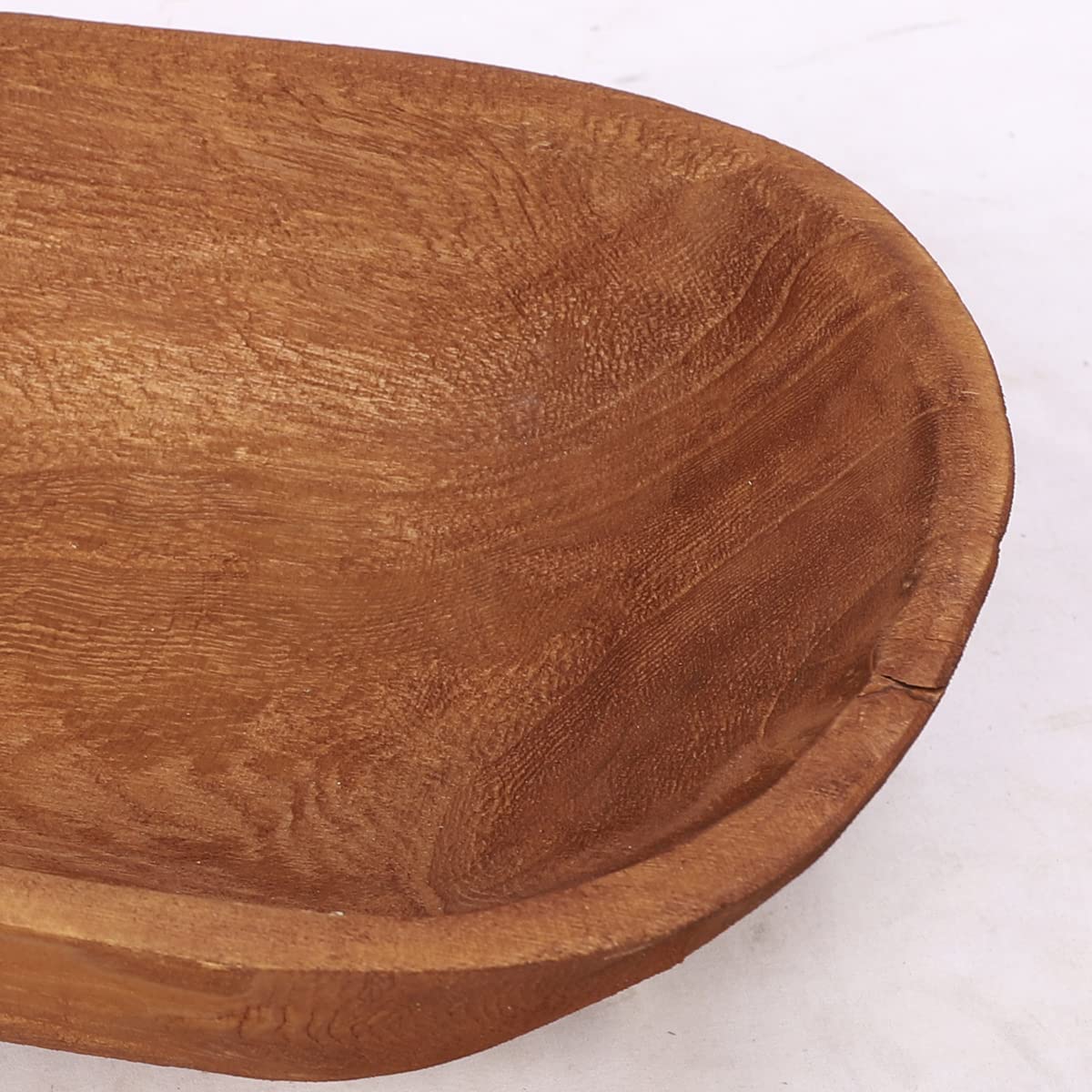Athaliah Wooden Dough Bowl, 23.75'' Large Wood Dough Bowl for Decor, Hand Carved Rustic Long Wood Decorative Bowls for Table Centerpiece Dining Room Home Kitchen Decor