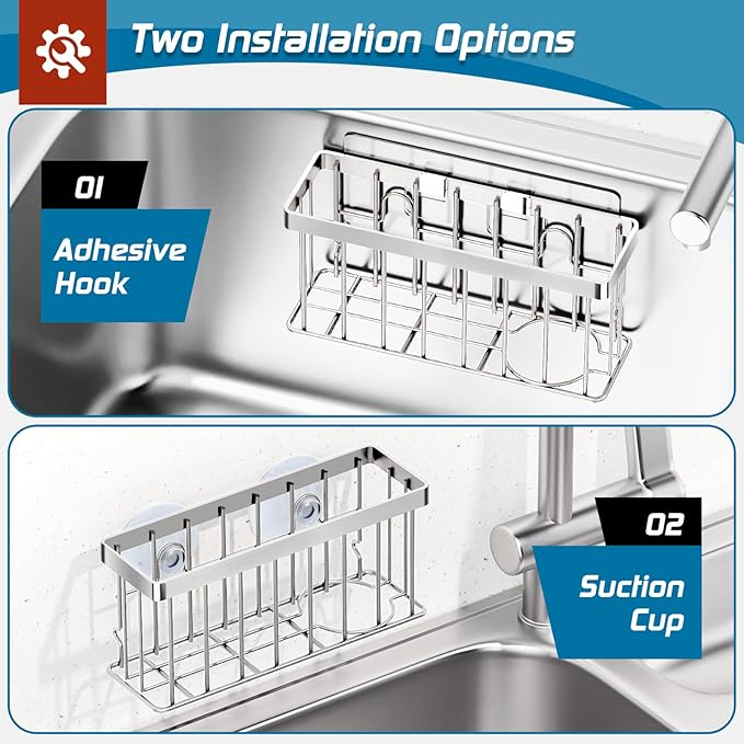 Sponge Holder for Kitchen Sink, Sink Caddy Organizer