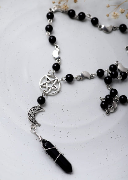 Sacina Gothic Emo Grunge Crescent Moon Choker Necklace, Moon Sun Pendant, Gothic Goth Necklace, Halloween Christmas Jewelry Gift for Women
