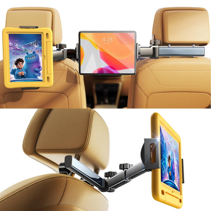 LISEN for iPad Holder Car Road Trip Essentials Travel Activities for Toddler Kids Gifts, Car Accessories for Women Moms Truck Interior 3in1 Tablet Holder for Back Seat Car Camping Headrest Organizer