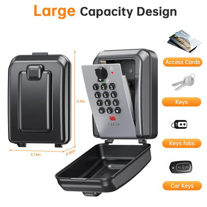 Key Lock Box,Customizable 12-Digit Combination,LockBox for Keys with Resttable Code,Large Capacity & Weatherproof Outside,hide a key Outdoor,Spare Key Wall Safe Storage for Home,Office,Garage