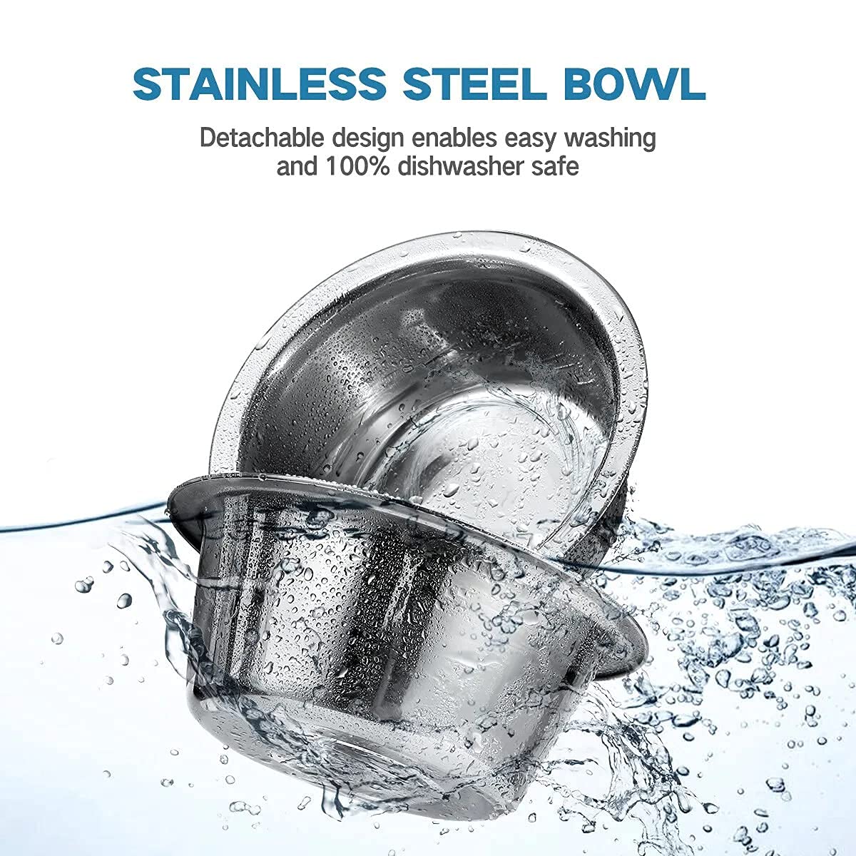 ALL FOR PAWS Raised Cat Bowl 3 Heights Adjustable, Elevated Double Bowls with 2x350ML Stainless Steel Dishes, Cat Feeding Station for Small Medium & Large Cats, Non-Slip and No Spill (44x26x20CM)