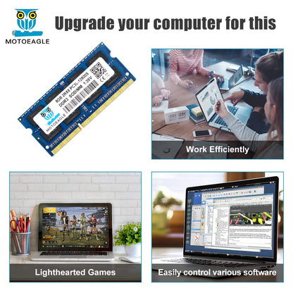 Motoeagle DDR3L-1600 SODIMM 16GB Kit (2x8GB) PC3L-12800S 8GB 2Rx8 PC3 12800S DDR3 1600MHz RAM 1.35V/1.5V CL11 204-Pin Non-ECC Unbuffered Laptop Memory