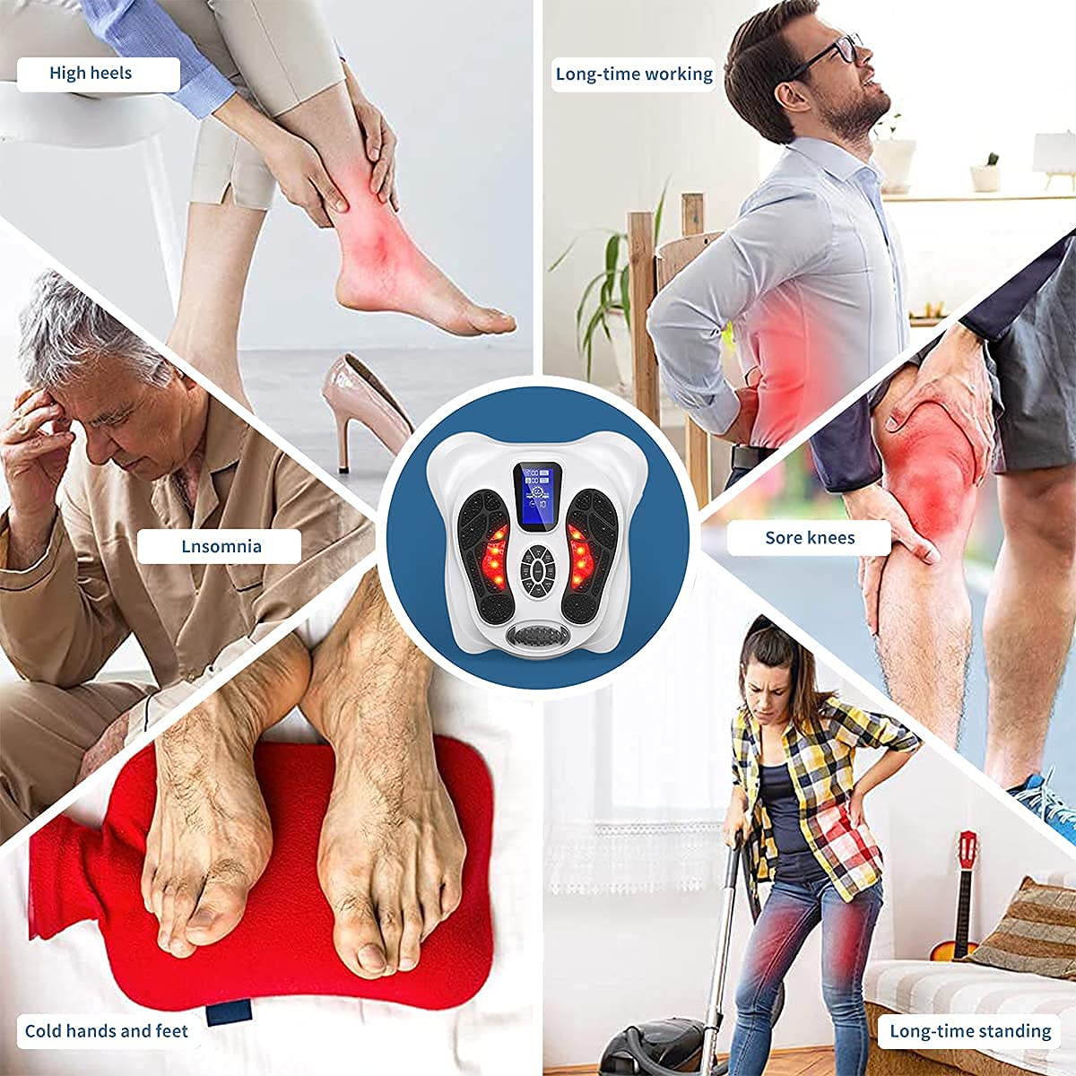 Creliver EMS & TENS Foot Nerve Muscle Massager, Electric Foot Stimulator Improves Circulation, Feet Legs Circulation Machine Relieves Body Pains, Neuropathy (FSA or HSA Eligible)