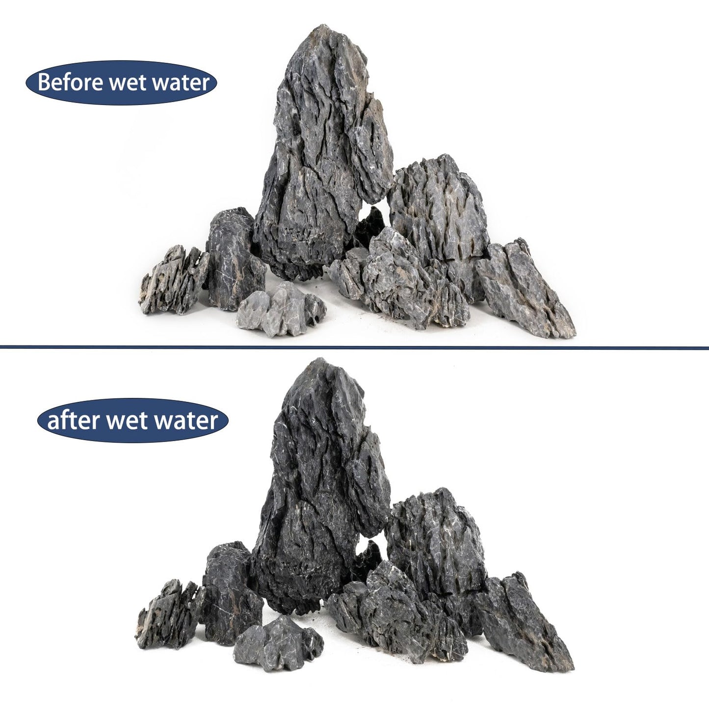 ChaoLeHo Aquarium Rocks Seiryu Stones Natural Hardscape Stone for Aquariums, Fish Tanks, Bonsai, Terrariums, Wargaming Dioramas, Indoor or Outdoor Gardens-5lb(2-6 Inch)