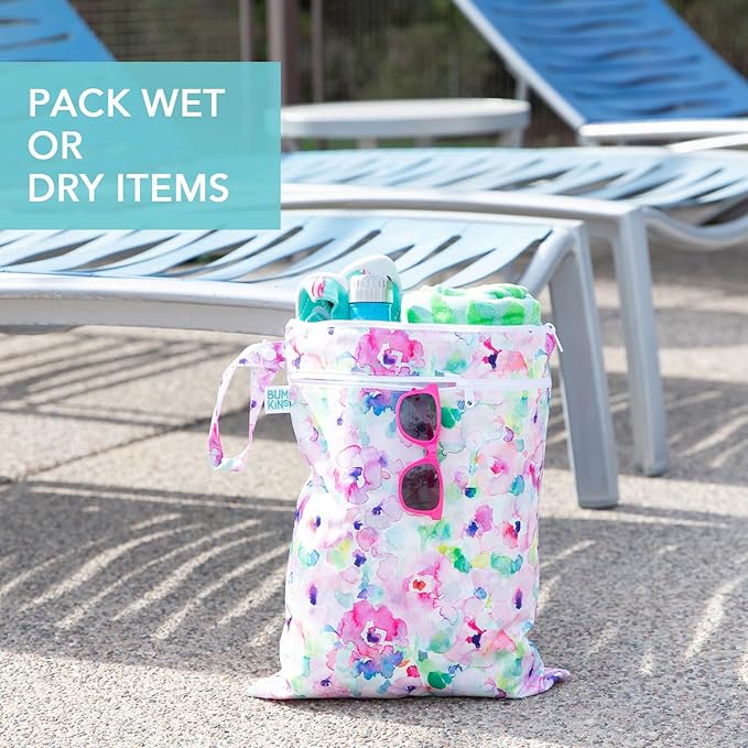 Bumkins Waterproof Wet Dry Bag for Baby, Cloth Diaper, Pump Parts, Gym Clothes