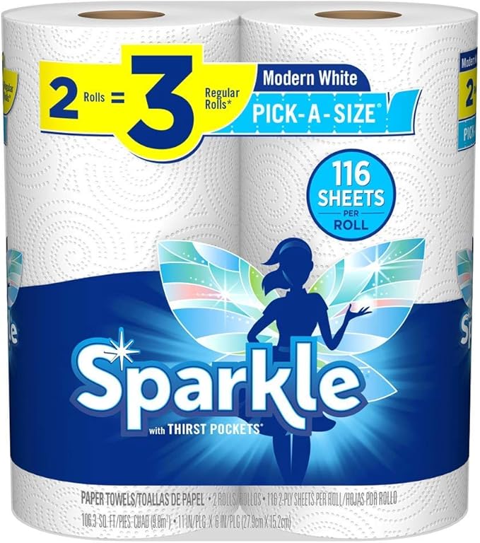 Sparkle Paper Towel, 2 Giant Pas Rolls, 1.095 lb