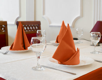 Utopia Kitchen Orange Cloth Napkins [12 Pack, 18x18 Inch] Absorbent Cotton Blend Washable and Reusable for Halloween, Thanksgiving, Dinner, Restaurant, Lunch, Wedding and Hotel