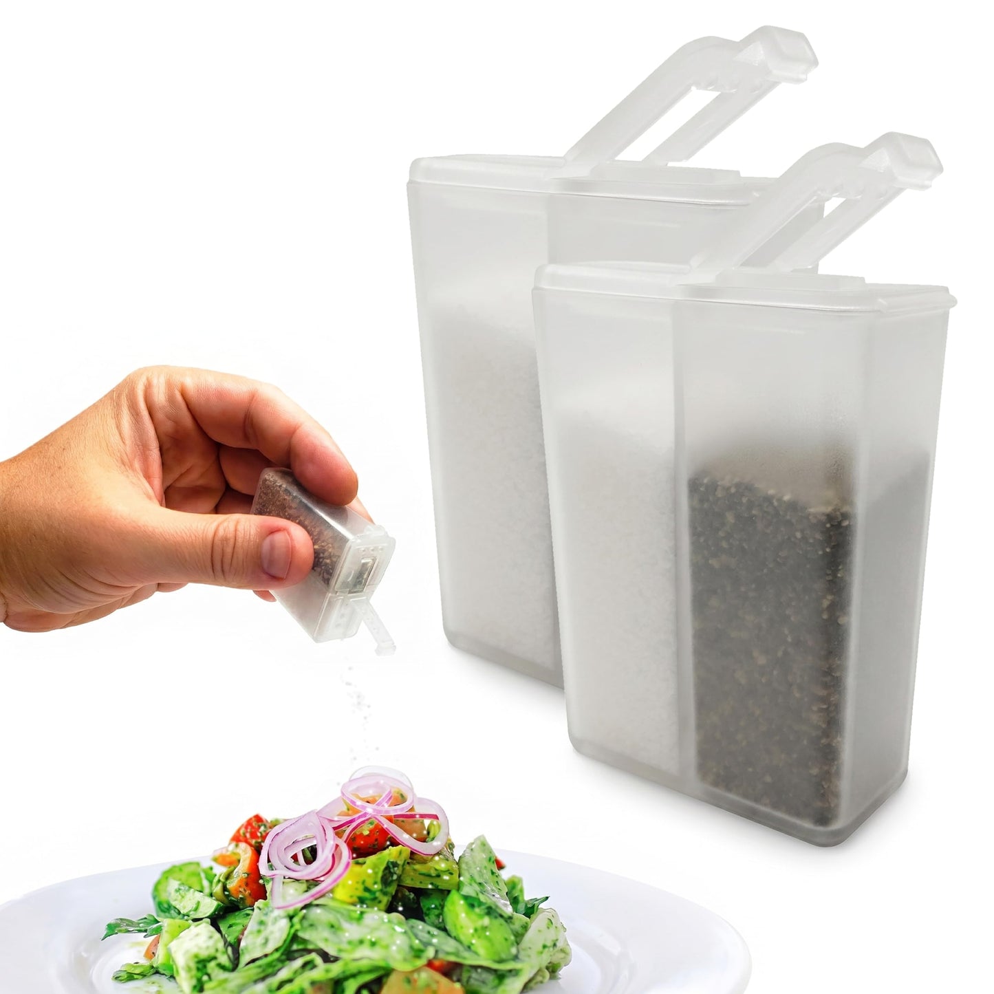 Travel Salt And Pepper Shakers - Stay Fresh - Mini Travel Salt And Pepper Shaker - Portable And Refillable Spice Shaker For Camping, Travel Or Outdoor Cooking (Set of 2)
