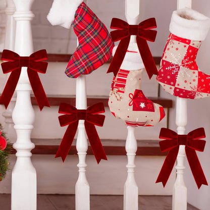Tsorode 10 Yards Red Velvet Ribbon 1 Inch for Christmas Tree,Velvet Christmas Ribbon for Gift Wrapping Crafts Bow Wreath Holiday Decorations (Red)