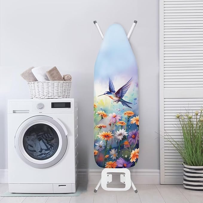 Floral Bird Ironing Board Pad, Extra Thick Heavy Duty Padded