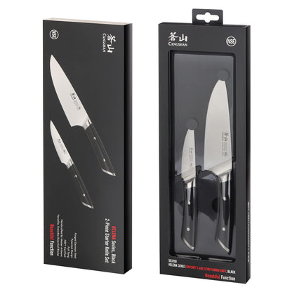 Cangshan HELENA Series German Steel Forged Starter Knife Set (Black, 2-Piece)