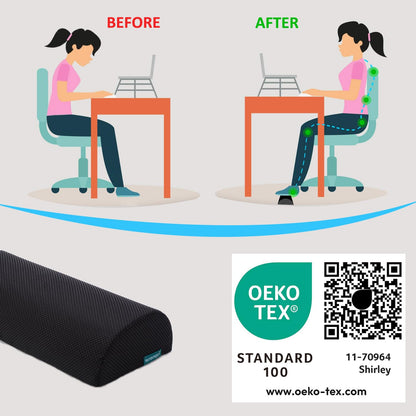 Topmener Ergonomic Foot Rest Cushion Foot Stool Under Desk with Massage Dots, Footrest Office with Washable Cover & Portable Handle, for Home Working& Office & Travel, Relieve Leg, Knee and Back