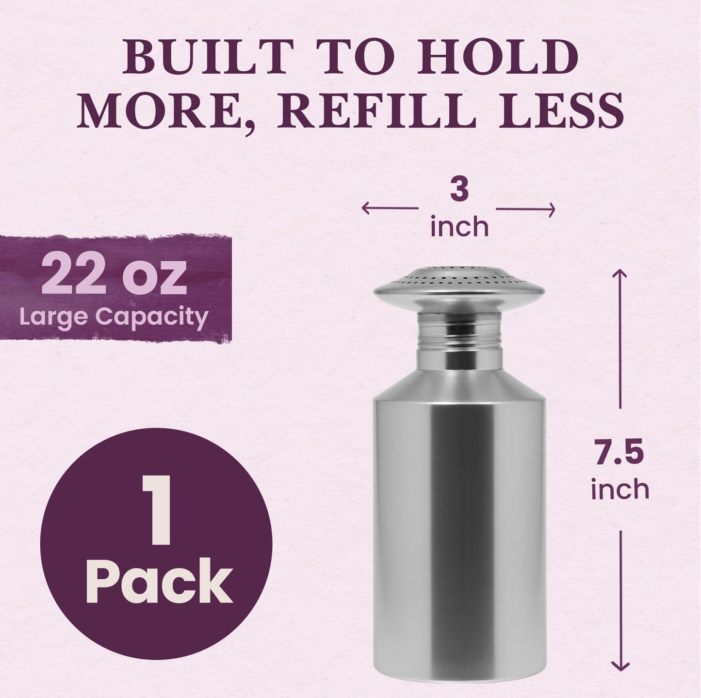 Friteshop Aluminum Salt Shakers – 22Oz Large Shaker with Twist Off Lid – Durable, Lightweight - Rust-Resistant Salt & Pepper Shaker for Fries, Snacks - Made in Europe - Home Dining & Restaurant - 1pck