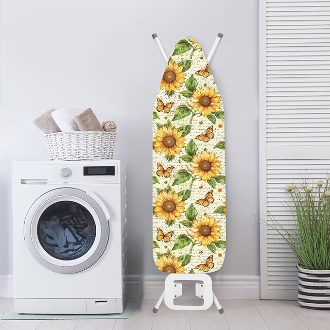 Sunflower Butterfly Ironing Board Cover and Pad 15x54 Standard Size Padding