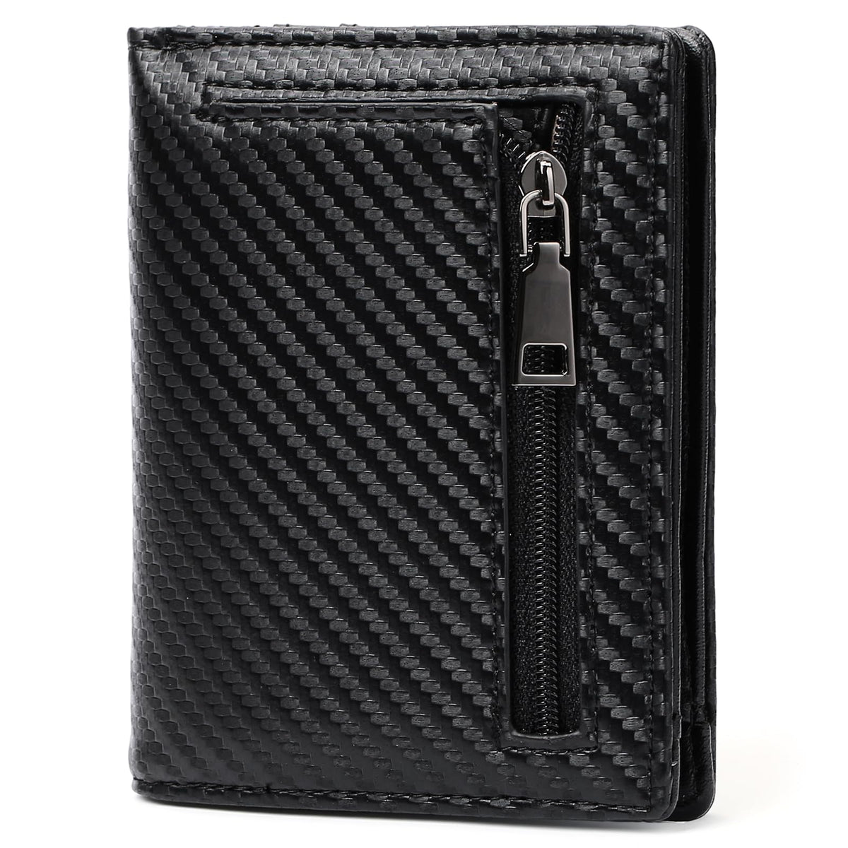 GAEKEAO Mens Wallet Slim Bifold RFID Blocking Thin Credit Card Holder Genuine Leather Minimalist Front Pocket Wallets for Men with Zipper Coin Pocket