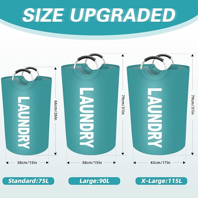 StorageRight 115L Large Laundry Basket, Laundry Hamper, Dirty Clothes Hamper