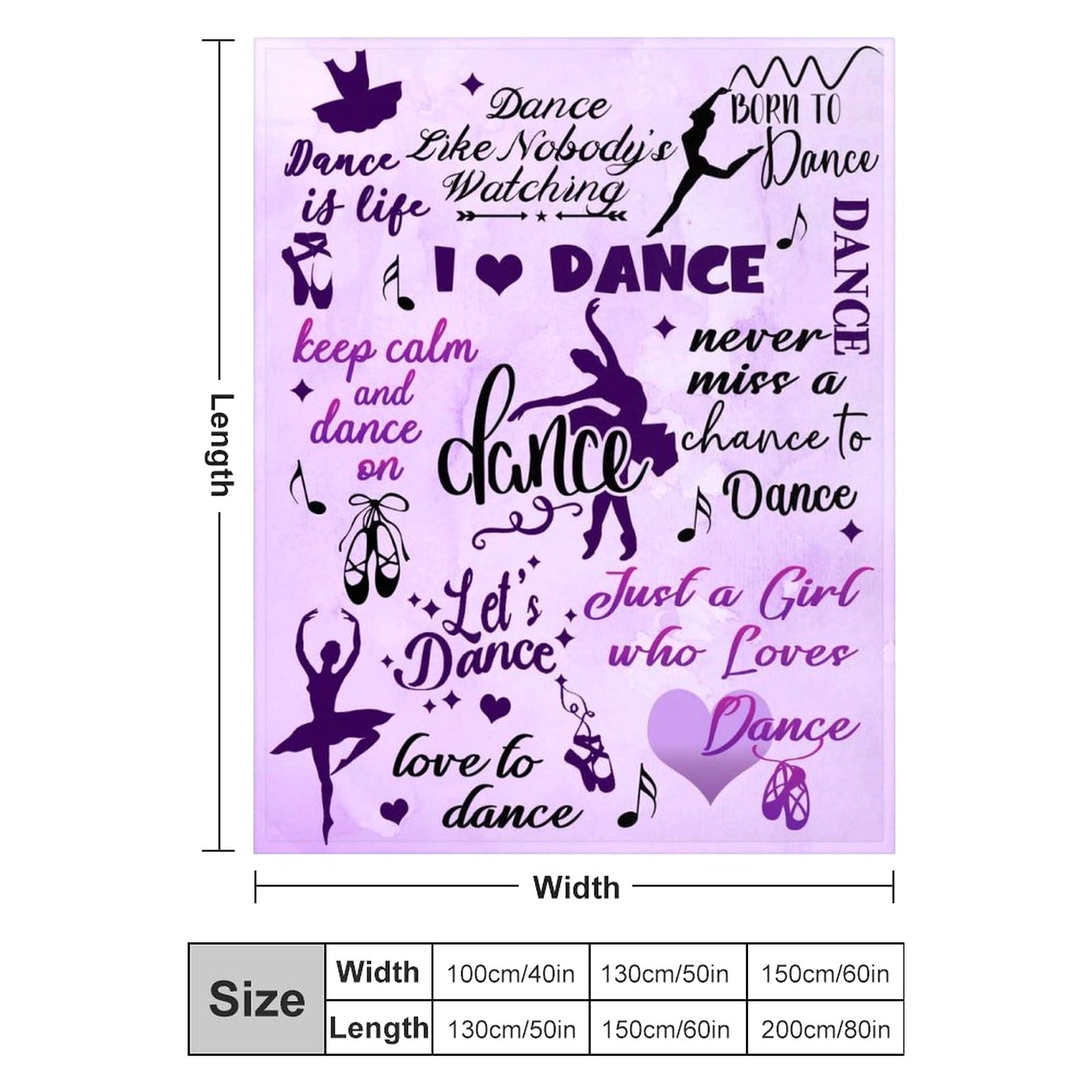 MIBDDK Dancer Gifts Blanket Dance Life Flannel Fleece Throw Blankets for Sofa Couch Bed Office All Season 50"X40"