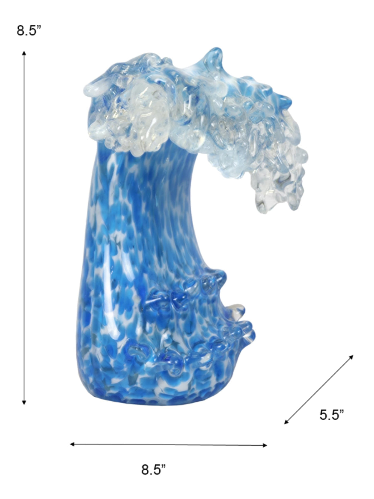 Dale Tiffany Art Glass Sculpture 8.5" Tall Laguna Wave Handcrafted Murano-Style Sculpture for Home Décor, Living Room, Bed Room, Home Office and Gift