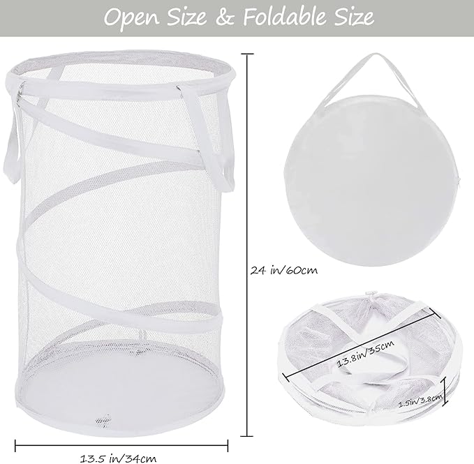 BATTOO Large Collapsible Laundry Basket Foldable Mesh Pop Up Hamper