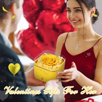 Beferr Valentines Day Gifts for Her Preserved Real Rose with Necklace Eternal Roses Forever Flowers for Delivery Prime Mothers Anniversary Birthday Gifts for Women Mom Grandma Wife Daughter Girlfriend